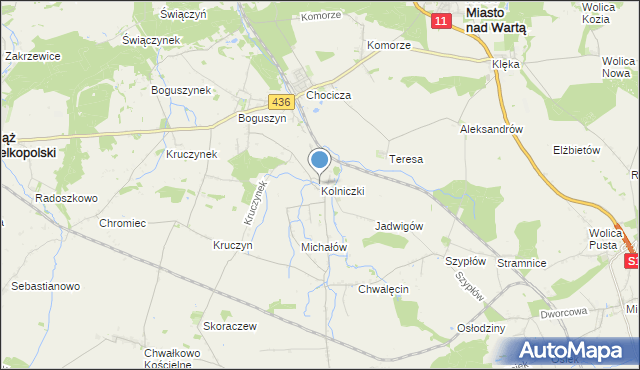 mapa Kolniczki, Kolniczki na mapie Targeo